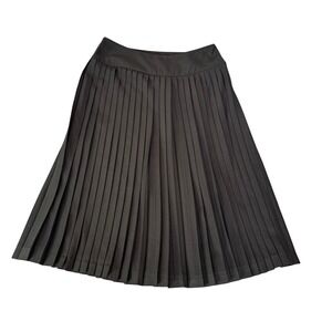ISDA&CO‎ Black Pleated Midi Skirt A Line Classic Tailored Career Work Size 10